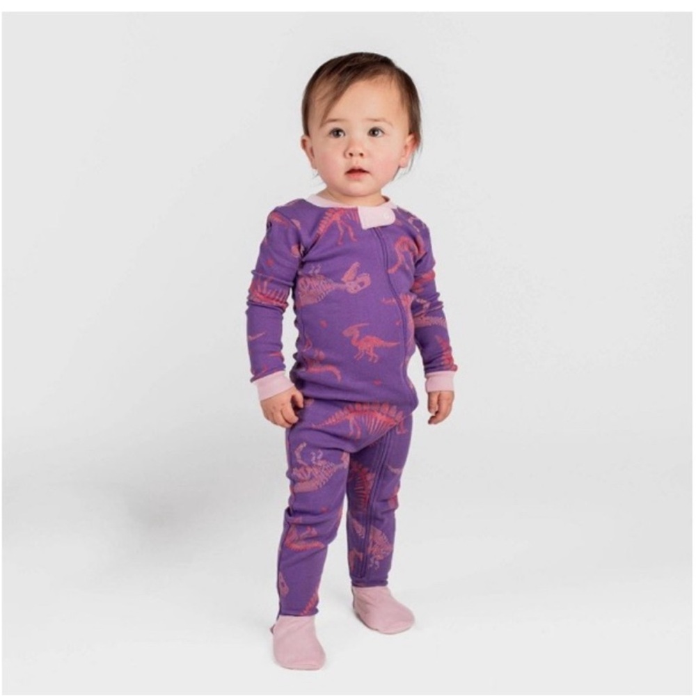Purple Dinosaur Print Toddler Pajama onsie